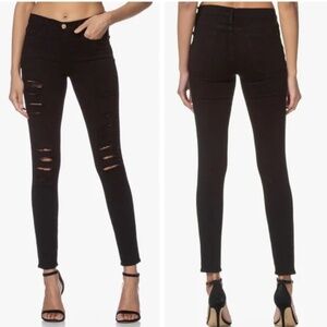 Frame Le Skinny de Jeanne Black Distressed Skinny - Size 29